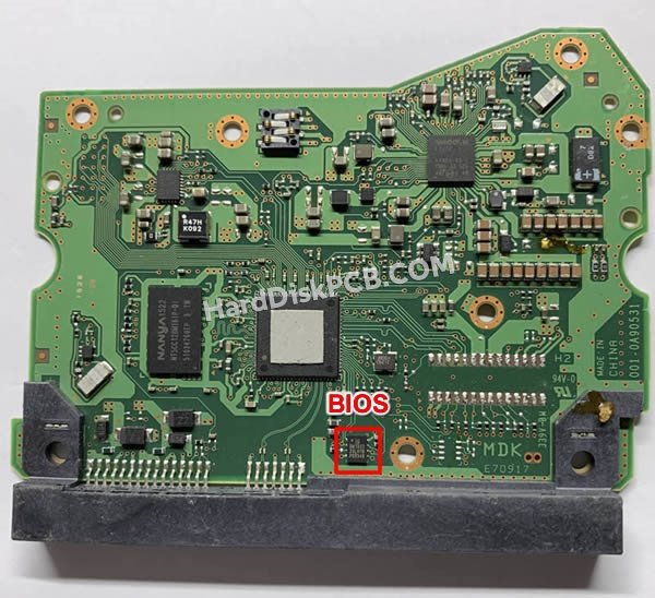 Pasos para cambiar el chip BIOS en 006-0A90531 placa lógica disco duro WD