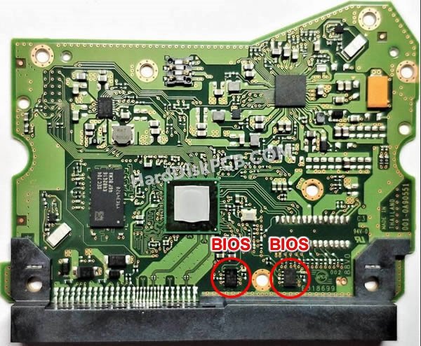 Pasos para cambiar el chip BIOS en 006-0A90551 placa lógica disco duro WD