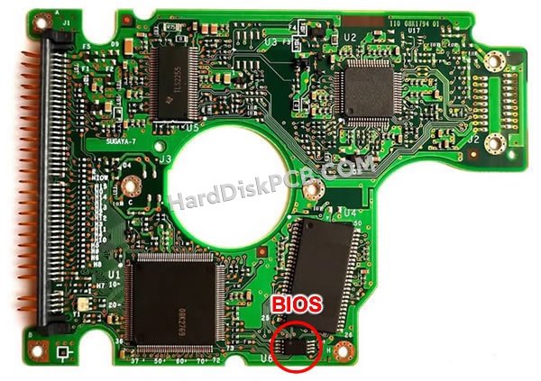 Pasos para cambiar el chip BIOS en 08K2771 placa lógica disco duro Hitachi