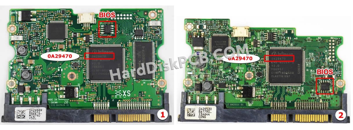 Pasos para cambiar el chip BIOS en 0A29470 placa lógica disco duro Hitachi
