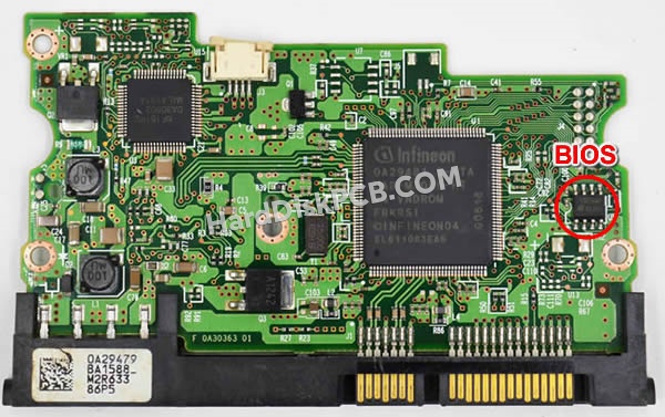 Pasos para cambiar el chip BIOS en 0A29481 placa lógica disco duro Hitachi