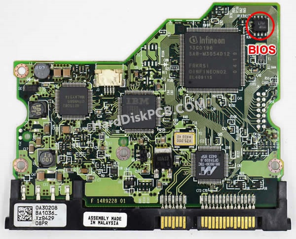 Pasos para cambiar el chip BIOS en 0A30208 placa lógica disco duro Hitachi