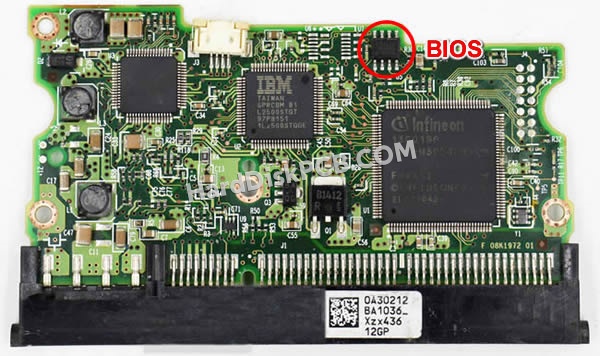 Pasos para cambiar el chip BIOS en 0A30212 placa lógica disco duro Hitachi
