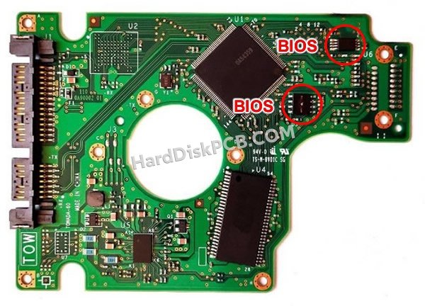 Pasos para cambiar el chip BIOS en 0A54346 placa lógica disco duro Hitachi