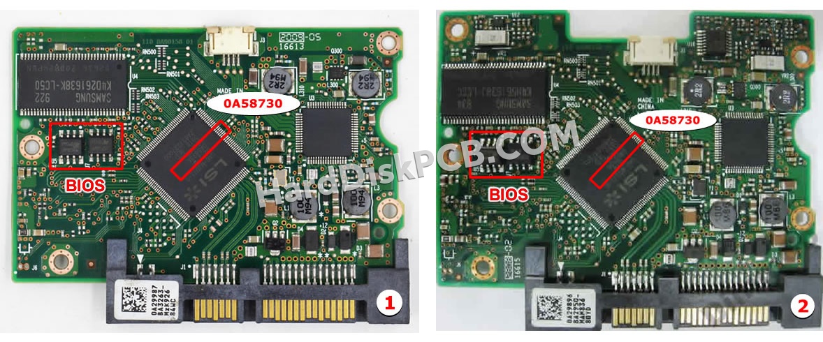 Pasos para cambiar el chip BIOS en 0A58730 placa lógica disco duro Hitachi