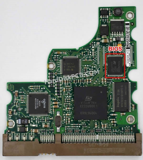 Pasos para cambiar el chip BIOS en 100151017 placa lógica disco duro Seagate