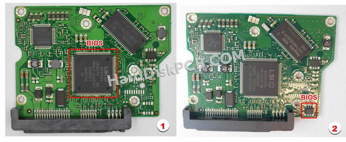 Pasos para cambiar el chip BIOS en 100470387 placa lógica disco duro Seagate