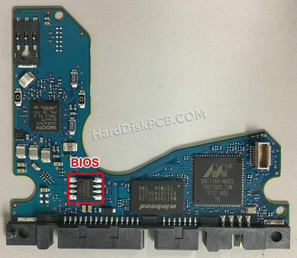 Pasos para cambiar el chip BIOS en 100809471 placa lógica disco duro Seagate