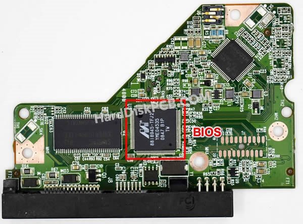 Pasos para cambiar el chip BIOS en 2060-771630-000 placa lógica disco duro WD