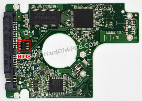Pasos para cambiar el chip BIOS en 2060-771820-000 placa lógica disco duro WD