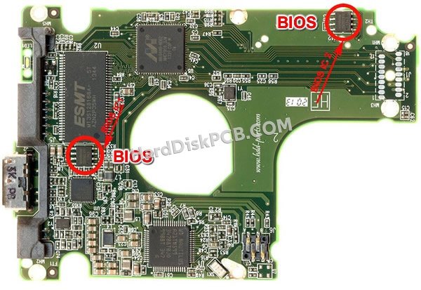 Pasos para cambiar el chip BIOS en 2060-771950-000 placa lógica disco duro WD