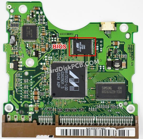 Pasos para cambiar el chip BIOS en BF41-00063A placa lógica disco duro Samsung