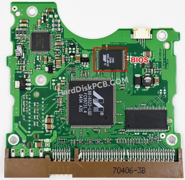 Pasos para cambiar el chip BIOS en BF41-00067B placa lógica disco duro Samsung