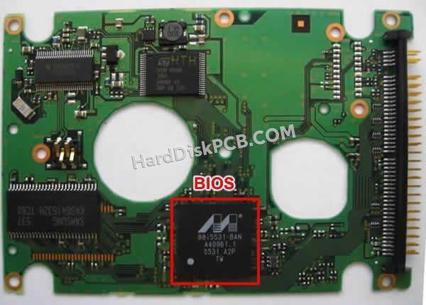 Pasos para cambiar el chip BIOS en CA26325-B18104BA placa lógica disco duro Fujitsu