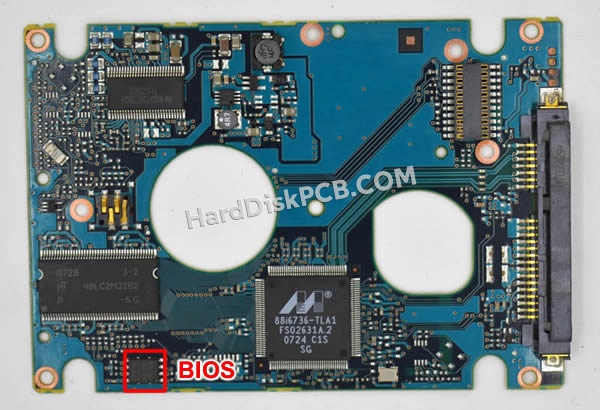 Pasos para cambiar el chip BIOS en CA26342-B81404BA placa lógica disco duro Fujitsu