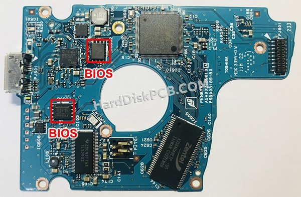 Pasos para cambiar el chip BIOS en G003189A placa lógica disco duro Toshiba