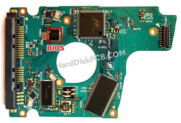 Pasos para cambiar el chip BIOS en G003235B placa lógica disco duro Toshiba