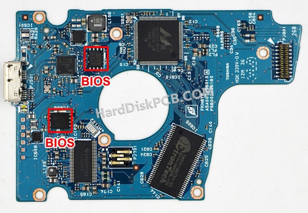 Pasos para cambiar el chip BIOS en G003296A placa lógica disco duro Toshiba