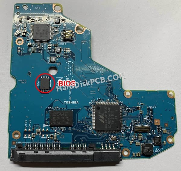 Pasos para cambiar el chip BIOS en G0048A placa lógica disco duro Toshiba