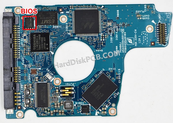 Pasos para cambiar el chip BIOS en G3346A placa lógica disco duro Toshiba