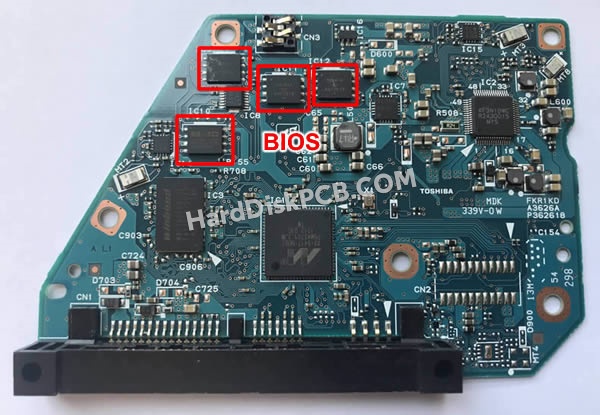 Pasos para cambiar el chip BIOS en G3626A placa lógica disco duro Toshiba