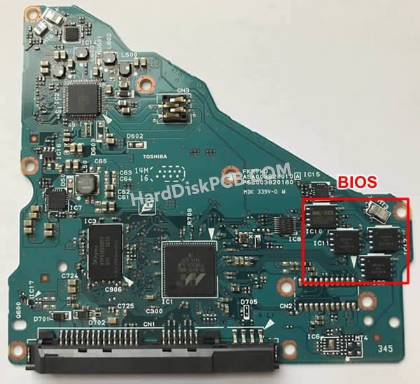 Pasos para cambiar el chip BIOS en G3820A placa lógica disco duro Toshiba