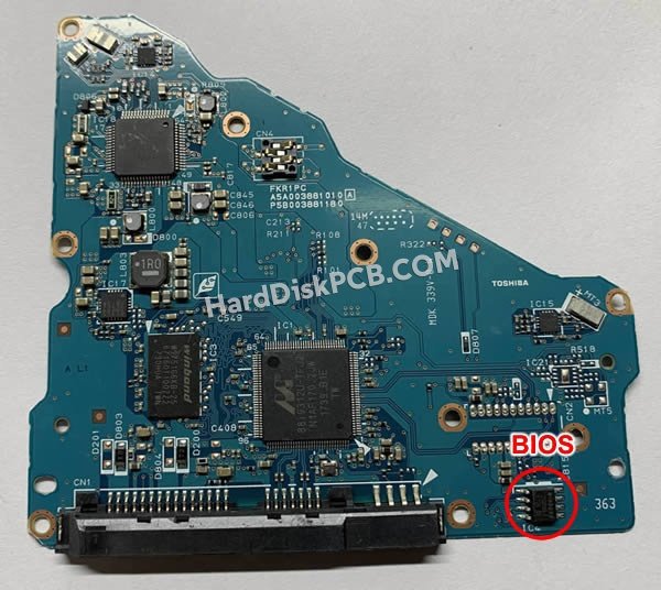 Pasos para cambiar el chip BIOS en G3881A placa lógica disco duro Toshiba