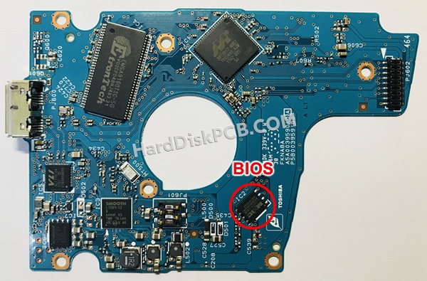 Pasos para cambiar el chip BIOS en G3959A placa lógica disco duro Toshiba