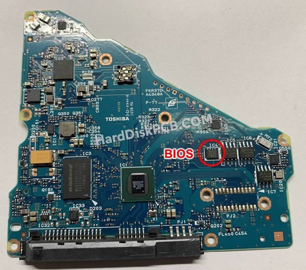 Pasos para cambiar el chip BIOS en G4348A placa lógica disco duro Toshiba